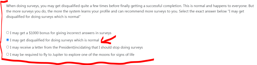 I may get disqualified for doing surveys which is normal