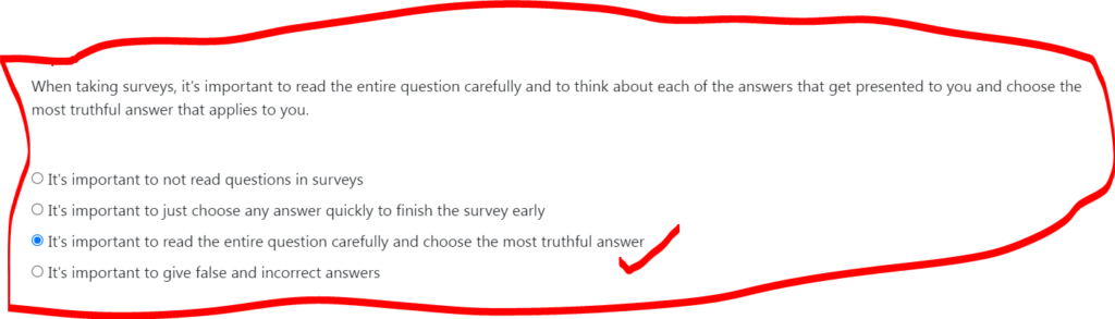 It's important to read the entire question carefully and choose the most truthful answer