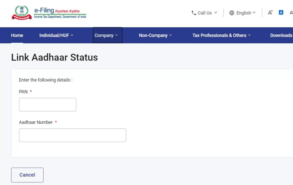 Check Aadhaar PAN Link Status Online