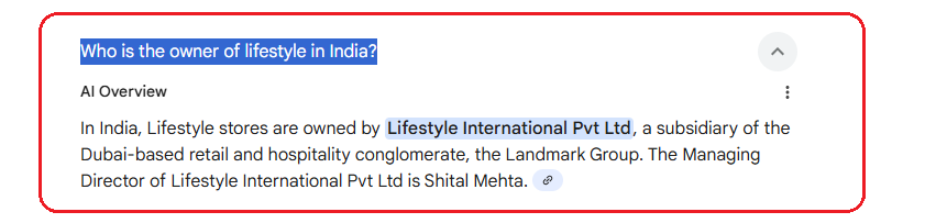 Who is the owner of lifestyle in India?