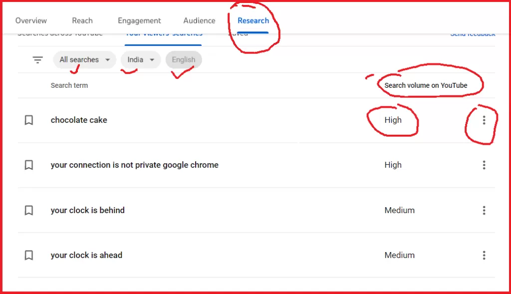 your visitor searches