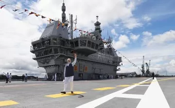 Congratulations to all the countrymen for dedicating INS Vikrant to the nation and unveiling of the new Navy flag.