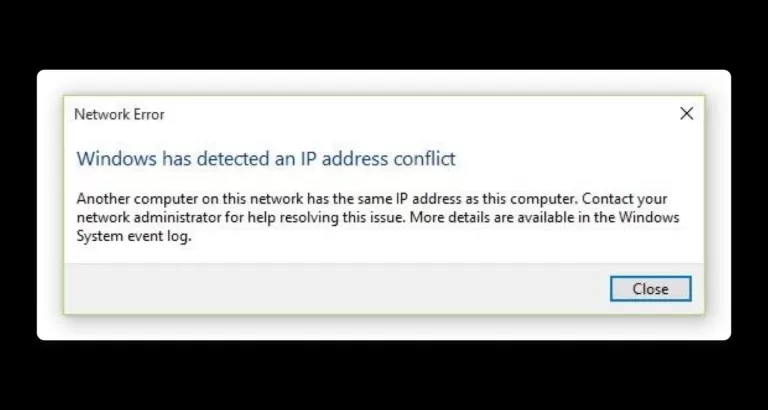 Why does it occur the error windows has detected an ip address conflict, find the solutions