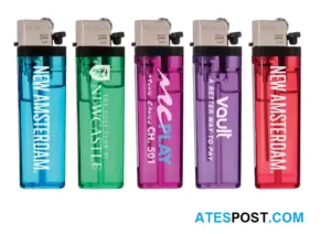Imprinted Transparent Standard Flint Cigarette Lighter
