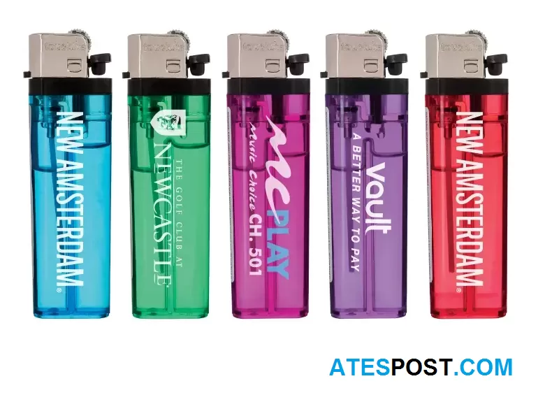 Imprinted Transparent Standard Flint Cigarette Lighter