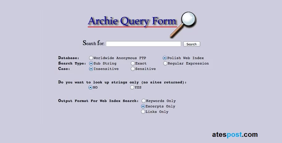 first search engine name archie