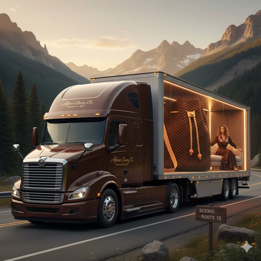 Crochet bag with a track