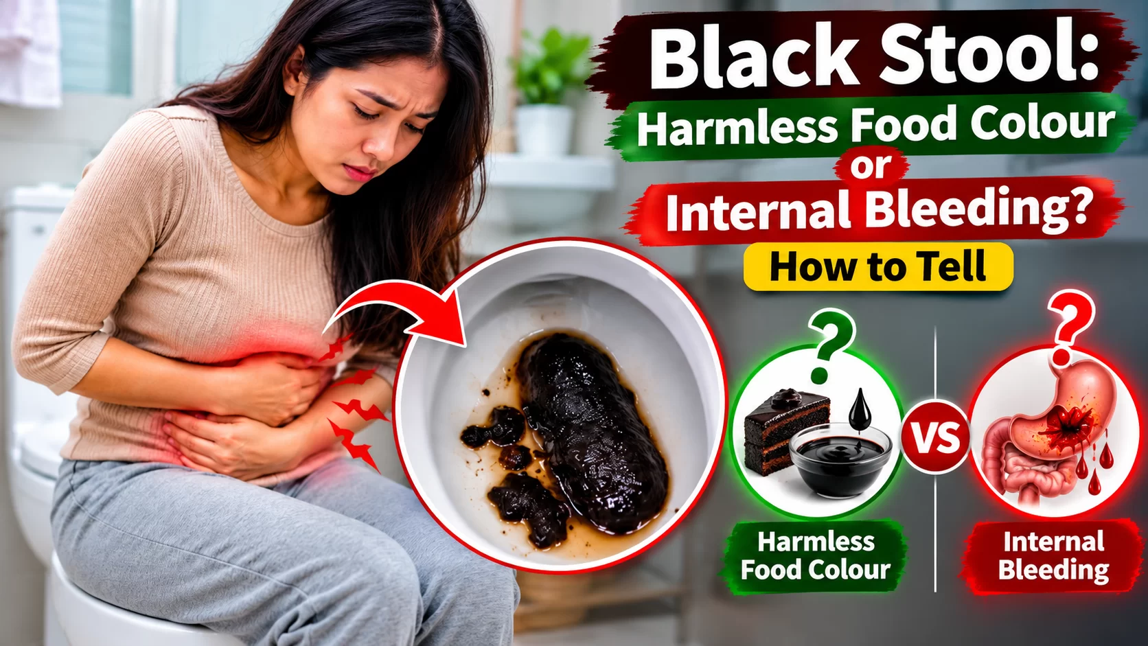 Black Stool Food Color or Bleeding